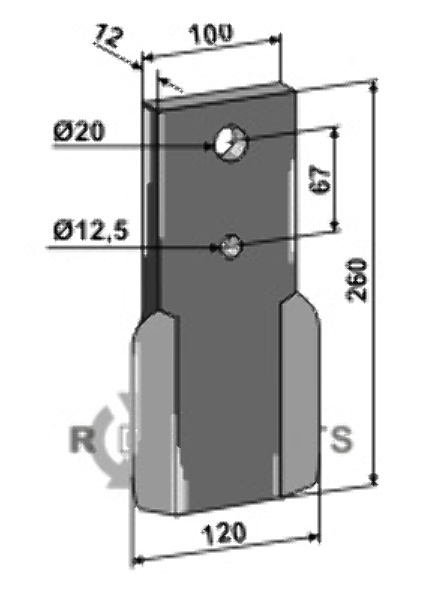 RDM Parts Counter-blade fitting for Schulte 401206