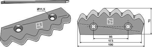 Food mixer knives, left fitting for van Lengerich 78364