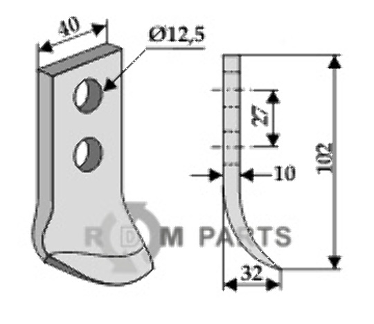 RDM Parts Mes voor grachtenfrees