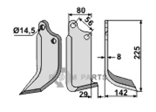 Blade, right model fitting for Maschio / Gaspardo 01110426