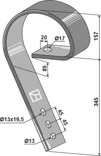 Brake tine fitting for Köckerling Allrounder 903476