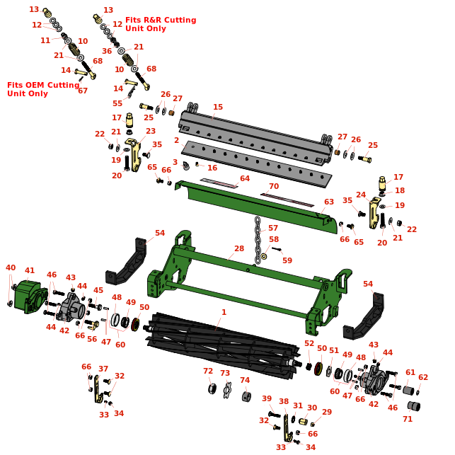 John Deere 7500 Reel Mower Reel & Bedknife