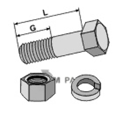 Schraube mit mutter und federring - 5/8''unf 30-5844