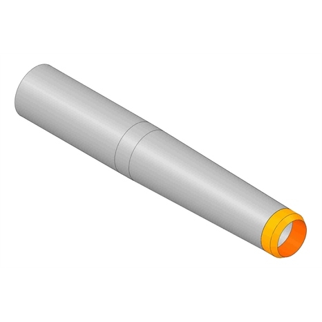 Alloy hollow tine with carbide tip - .750mt x 4.500l x .630od