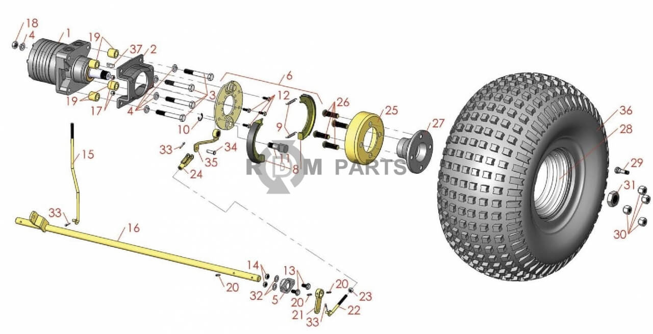 Replacement parts for Toro Sand Pro 2020 Rear Wheel Drive