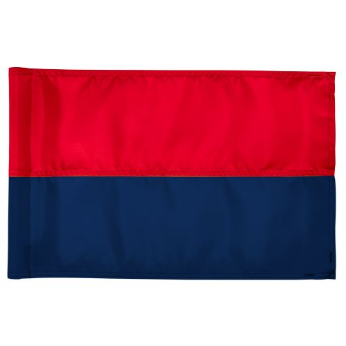 Horizontal stripe golf flag - 400d tube - red - with navy blue