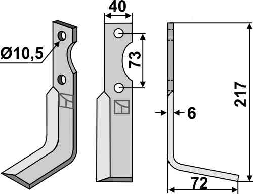 Fräsmesser, rechte Ausführung geeignet für Pasbo G11-14-72-83-84