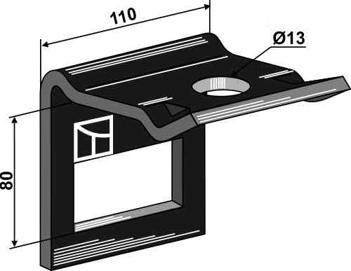 Clamp for tine 80 x 10