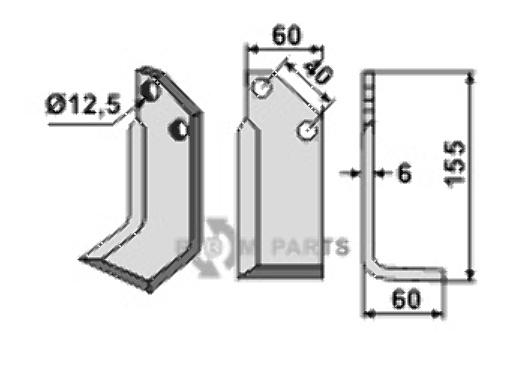 Blade, right model fitting for Breviglieri M6 - M4