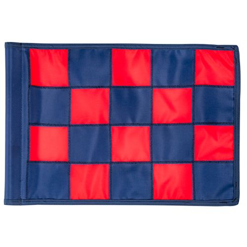 Small checkered golf flag - red with blue