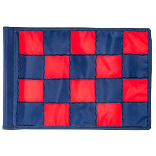 Checkered golf flag - 400d tube - red / navy blue