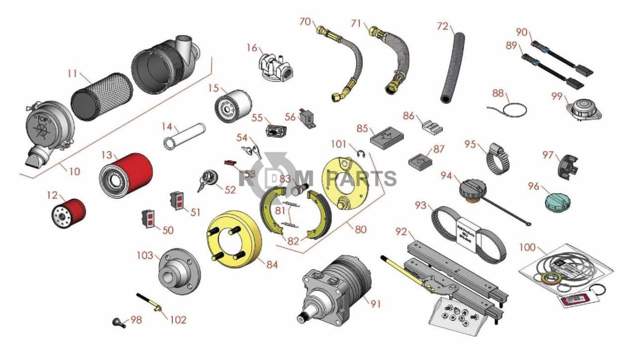 Replacement parts for Reelmaster 2000 traction unit