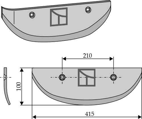 Beet lifter share, left model