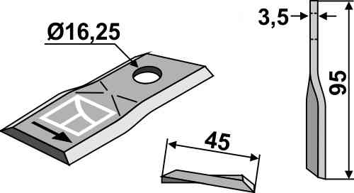 Rotary mower blade fitting for Kuhn 56151210