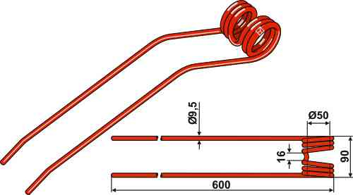 Hay tine fitting for Claas 955710.0