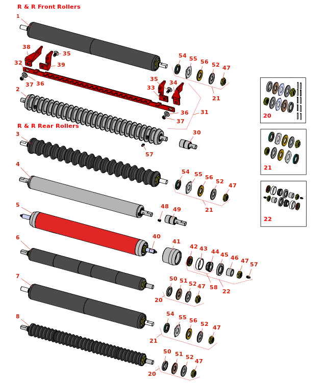 Toro Reelmaster 5100-D Rollers