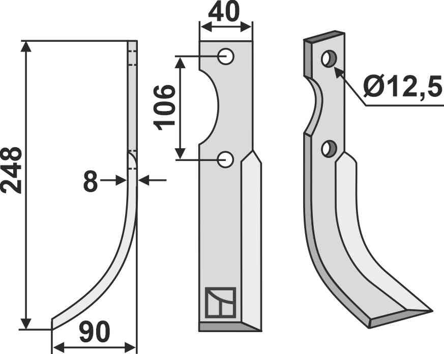 Blade, left model fitting for Maletti 1400 078 Blade, left model fitting for Maletti 1400 078