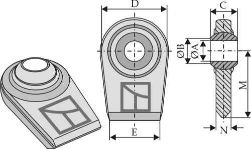 Ball joint terminals for lower-links to be welded