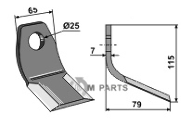 RDM Parts Y-mes passend voor Röll 600613 RDM Parts Y-mes passend voor Röll 600613