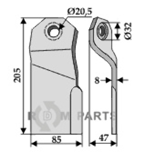 RDM Parts Mover-blade fitting for Joskin JTR 015