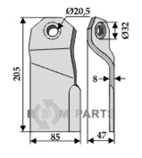 RDM Parts Klippekniv egnet til Joskin JTR 015