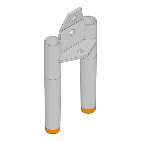 Double alloy hollow tine with carbide tip - .750mt x 4.750l x .640od