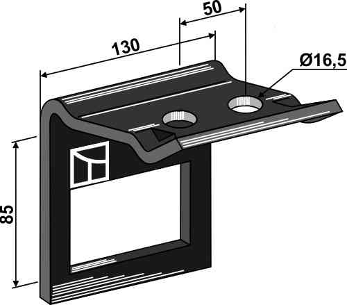 Clamp for  tine 90x13  with reinforcing spring 90x11