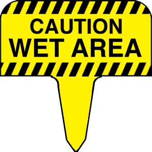 Sign - caution wet area