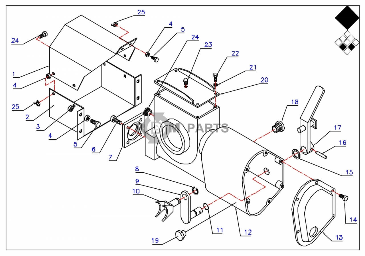 Replacement parts for VD7621 Transmissie huis