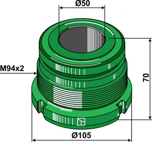 Screw cap for cylinder 90/50