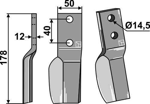 Rotary tine - left model