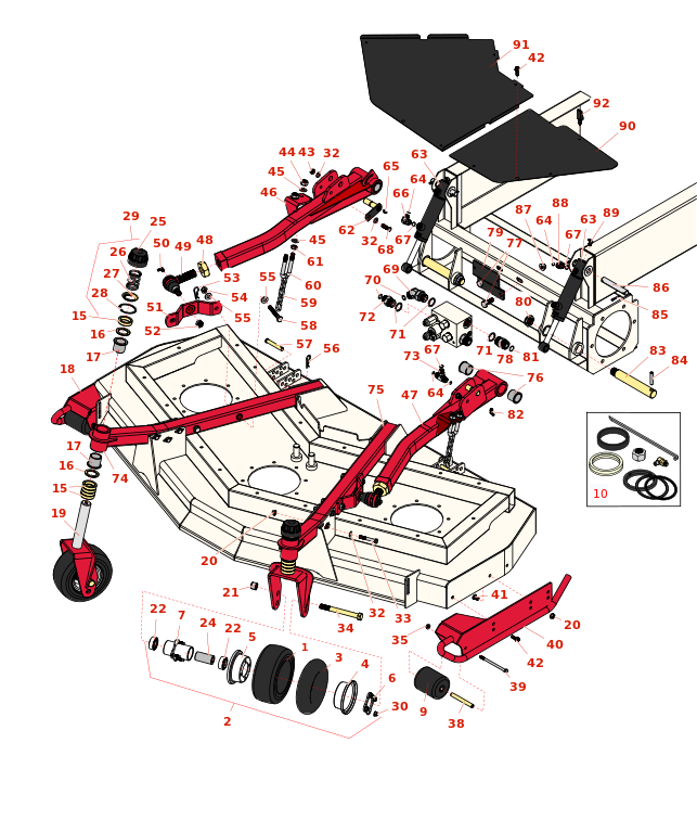 Toro Groundsmaster 4010-D Front Deck Lift Arms Toro Groundsmaster 4010-D Front Deck Lift Arms