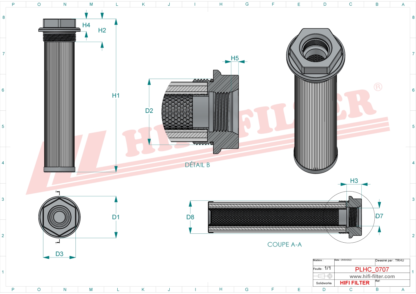 Hydraulic filter passend voor donaldson p 56-2249