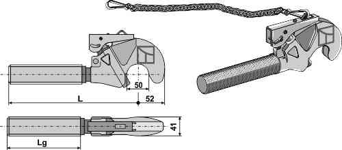 Oberlenker-Fanghaken 1.1/8" UNC