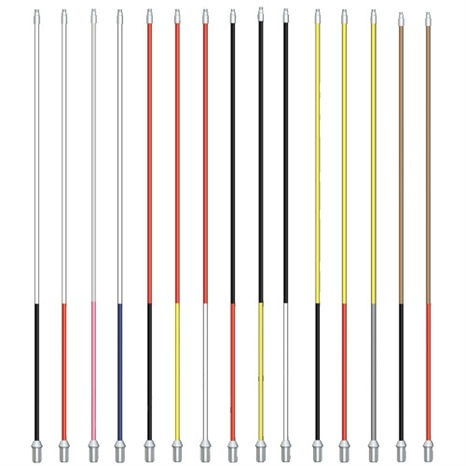 Flagsticks with bottom stripe 1/2" x 7' - set/9 black with red