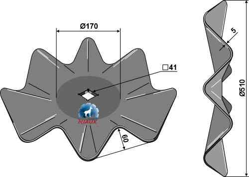 Wavy disc Ø510x5 fitting for Quivogne DSQ05128