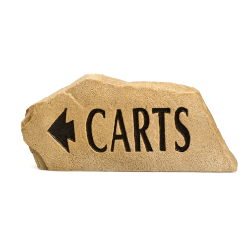 Direction sign - "carts" - sandstone