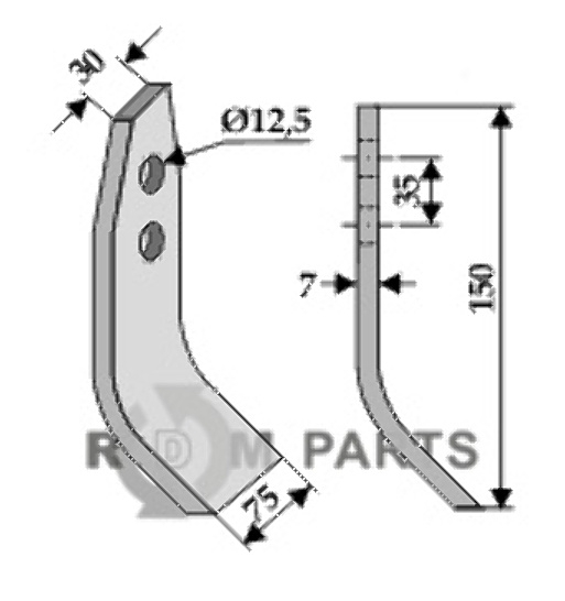 RDM Parts Blade fitting for Gyro 12170100