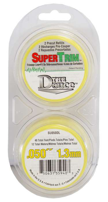 Trimmer line supertrim™ round yellow 2 x 20' deuce .050" / 1.3mm