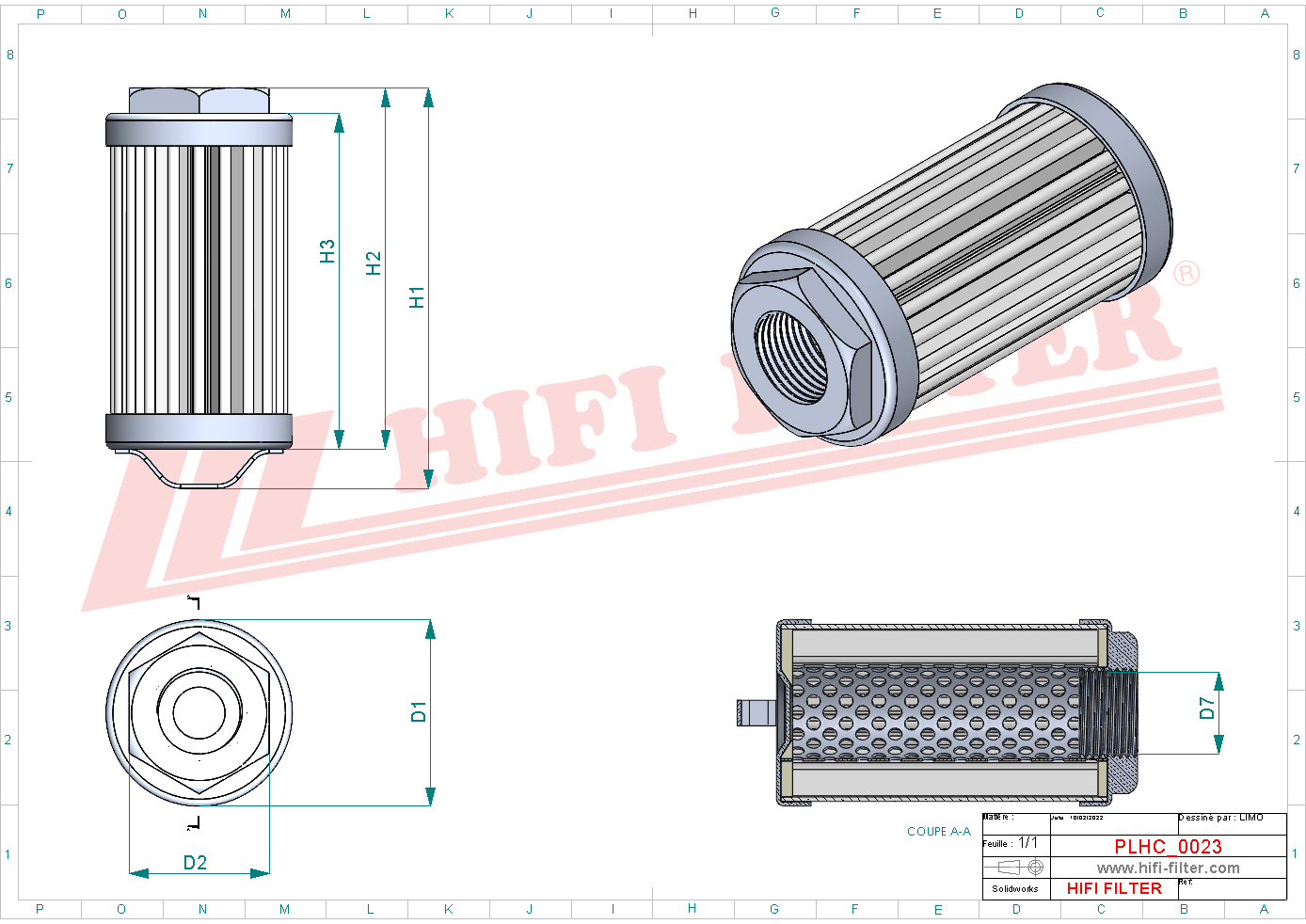 Hydraulic filter passend voor komatsu 312-61-3071