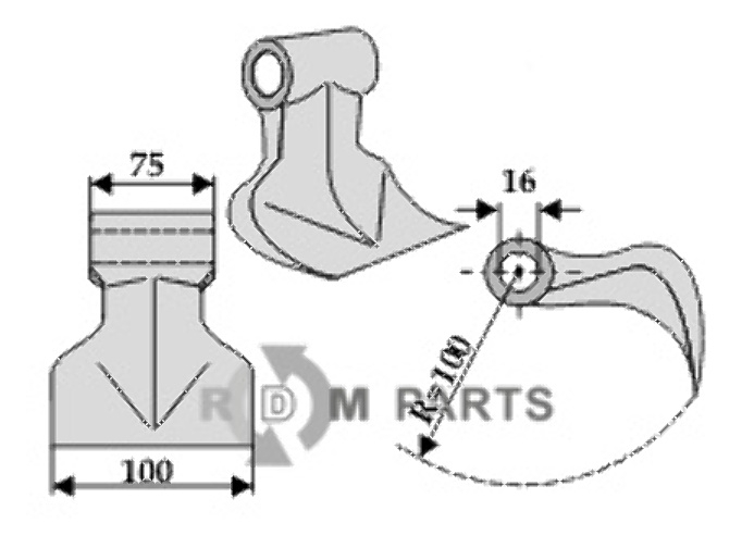 RDM Parts Hamerklepel passend voor Dragone 3045/46