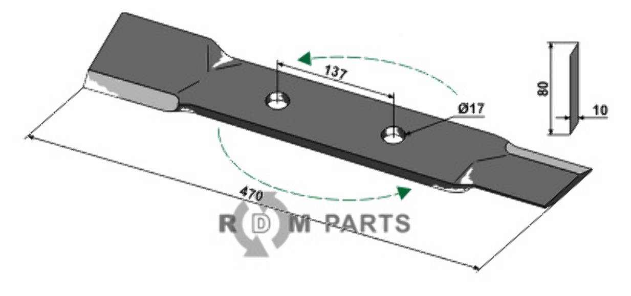 RDM Parts Mes passend voor Röll 690620 RDM Parts Mes passend voor Röll 690620