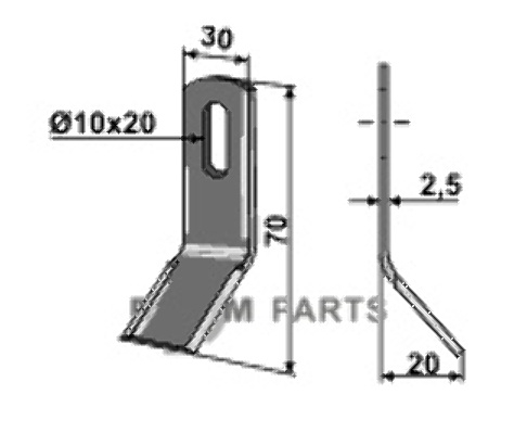 RDM Parts Y-klinge egnet til Agria 71009