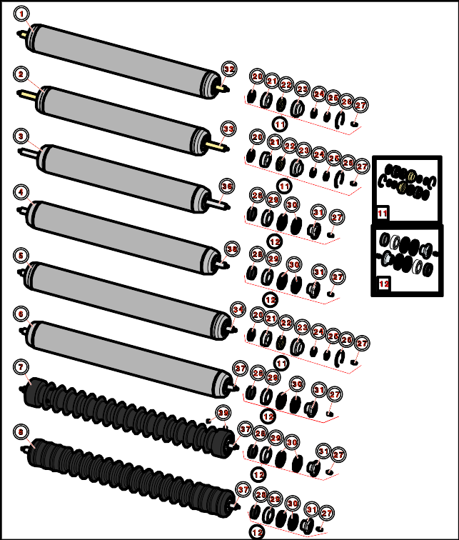 Toro Reelmaster 6500D Rollers