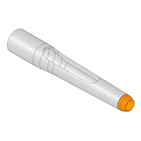 Alloy hollow side-eject tine with carbide tip - .750mt x 4.750l x .525od