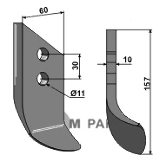 RDM Parts Mes voor grachtenfrees