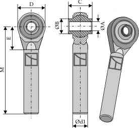 Ball joint terminal with round stem