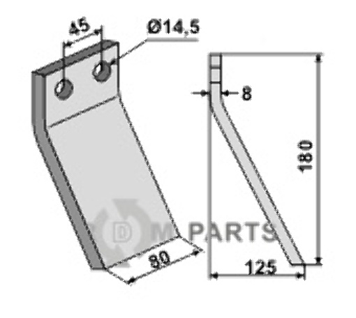 Rotary tine fitting for Maletti 1101079 Rotary tine fitting for Maletti 1101079