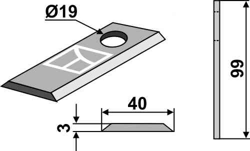 Rotary mower blade fitting for B.C.S. 580290454