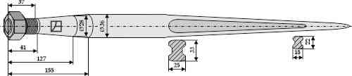 Frontladertand 1100 passend voor Hydrac 60.250.001